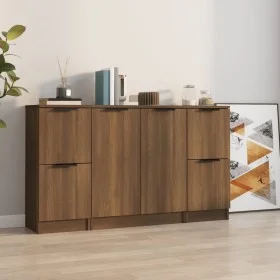 Sideboards 3 Stück Eichenbraunes Sperrholz von vidaXL, Sideboards - Ref: Foro24-3115851, Preis: 149,11 €, Rabatt: %