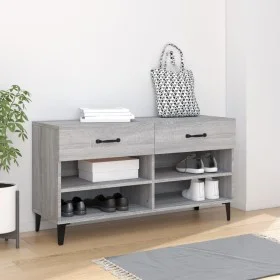 Mueble zapatero madera contrachapada gris Sonoma 102x35x55 cm by vidaXL, Shoe racks and shoe organizers - Ref: Foro24-817571,...