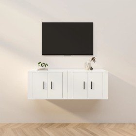 Muebles para TV de pared 2 uds blanco 57x34,5x40 cm Muebles para TV de pared 2 uds blanco 57x34,5x40 cm