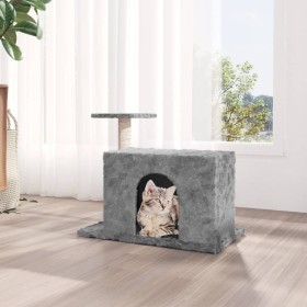 Rascador para gatos con postes de sisal gris claro 51 cm