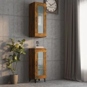 Smoked oak hanging wall cabinet 34.5x34x90 cm by vidaXL, Sideboards - Ref: Foro24-817447, Price: 51,90 €, Discount: %