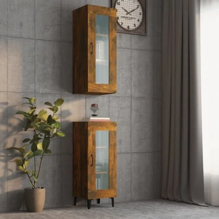 Smoked oak hanging wall cabinet 34.5x34x90 cm by vidaXL, Sideboards - Ref: Foro24-817447, Price: 51,84 €, Discount: %