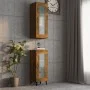 Armario de pared colgante roble ahumado 34,5x34x90 cm de vidaXL, Aparadores - Ref: Foro24-817447, Precio: 51,84 €, Descuento: %