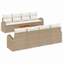 Conjunto de sofá de jardín 9 pcs Beige Poliratán
