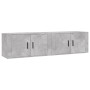 Muebles para TV de pared 2 uds gris hormigón 80x34,5x40 cm