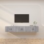 Muebles para TV de pared 3 uds gris Sonoma 80x34,5x40 cm