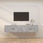 Muebles para TV de pared 2 uds gris hormigón 100x34,5x40 cm