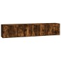 Muebles para TV de pared 2 uds roble ahumado 100x34,5x40 cm