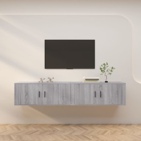 Muebles para TV de pared 2 uds gris Sonoma 100x34,5x40 cm