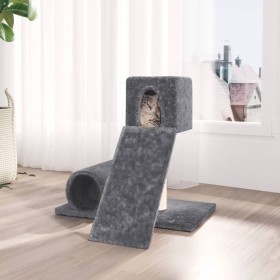 Rascador para gatos con postes de sisal gris oscuro 59 cm