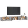 Muebles para TV de pared 3 uds gris Sonoma 100x34,5x40 cm