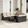 Conjunto de sofá de jardín 9 pcs Negro Poliratán