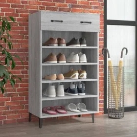 Sonoma gray plywood shoe cabinet 60x35x105 cm by vidaXL, Shoe racks and shoe organizers - Ref: Foro24-817559, Price: 81,97 €,...