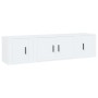 Set de muebles de TV 3 piezas madera contrachapada blanco