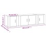 Set de muebles de TV 3 piezas madera contrachapada blanco