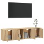 Set de muebles para TV 3 pzas madera contrachapada roble sonoma