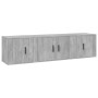 Set de muebles de TV 3 pzas madera contrachapada gris hormigón