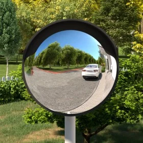 Black polycarbonate outdoor convex traffic mirror Ø45cm by vidaXL, Road and traffic signs - Ref: Foro24-153079, Price: 55,67 ...