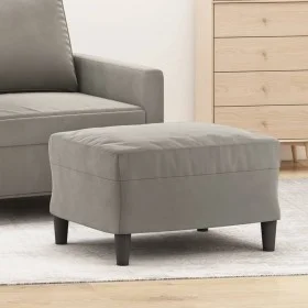 Reposapiés de terciopelo gris claro 60x50x41 cm de vidaXL, Otomanas - Ref: Foro24-349293, Precio: 56,39 €, Descuento: %