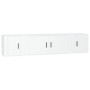 Set de muebles de TV 3 piezas madera contrachapada blanco