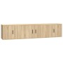 Set de muebles para TV 3 pzas madera contrachapada roble sonoma