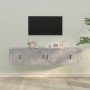 Set de muebles de TV 3 pzas madera contrachapada gris hormigón