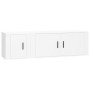 Set de muebles de TV 2 piezas madera contrachapada blanco