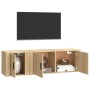 Set de muebles para TV 2 pzas madera contrachapada roble sonoma