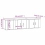 Set de muebles de TV 3 pzas madera contrachapada blanco brillo
