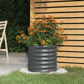 Jardinera acero galvanizado antracita 40x40x36 cm