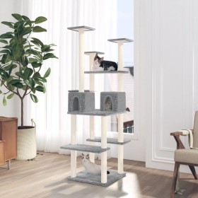 Katzenkratzbaum mit hellgrauen Sisalpfosten 167 cm von vidaXL, Katzenmöbel - Ref: Foro24-171610, Preis: 70,39 €, Rabatt: %