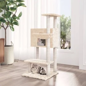 Katzenkratzbaum mit cremefarbenen Sisalstämmen, 108,5 cm von vidaXL, Katzenmöbel - Ref: Foro24-171597, Preis: 57,89 €, Rabatt: %