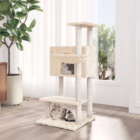 Katzenkratzbaum mit cremefarbenen Sisalstämmen, 108,5 cm von vidaXL, Katzenmöbel - Ref: Foro24-171597, Preis: 57,89 €, Rabatt: %