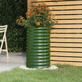 Jardinera de acero galvanizado verde 40x40x68 cm Jardinera de acero galvanizado verde 40x40x68 cm