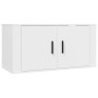 Set de muebles de TV 3 piezas madera contrachapada blanco