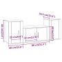 Set de muebles de TV 3 piezas madera contrachapada blanco