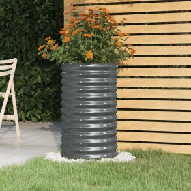 Jardinera acero galvanizado antracita 40x40x68 cm