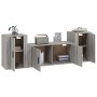 Set de muebles para TV 3 pzas madera contrachapada gris Sonoma
