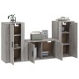 Set de muebles para TV 3 pzas madera contrachapada gris Sonoma