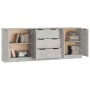 Aparador de 3 piezas madera contrachapada gris hormigón de vidaXL, Aparadores - Ref: Foro24-3115783, Precio: 213,69 €, Descue...