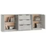 Dreiteiliges Sideboard aus betongrauem Sperrholz von vidaXL, Sideboards - Ref: Foro24-3115783, Preis: 194,69 €, Rabatt: %