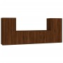 Set de muebles para TV 4 pzas madera contrachapada marrón roble