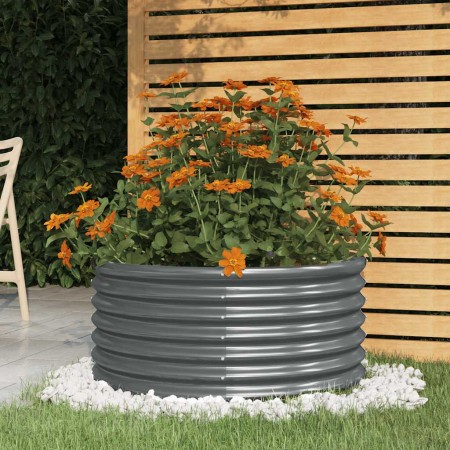 Jardinera acero galvanizado antracita 80x80x36 cm