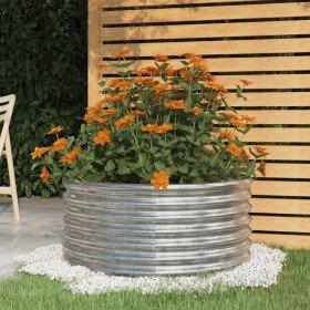 Jardinera de acero galvanizado 80x80x36 cm plateado en Maceteros y jardineras | Comprar online en Foro24