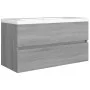 Sonoma gray plywood washbasin cabinet 90x38.5x45cm by vidaXL, Bathroom furniture - Ref: Foro24-815655, Price: 52,51 €, Discou...