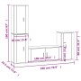 Set de muebles de TV 4 pzas madera contrachapada roble ahumado
