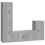Set de muebles para TV 4 pzas madera contrachapada gris Sonoma