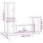 Set de muebles para TV 4 pzas madera contrachapada gris Sonoma