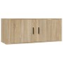 Set de muebles para TV 4 pzas madera contrachapada roble Sonoma