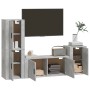 Set de muebles de TV 4 pzas madera contrachapada gris hormigón